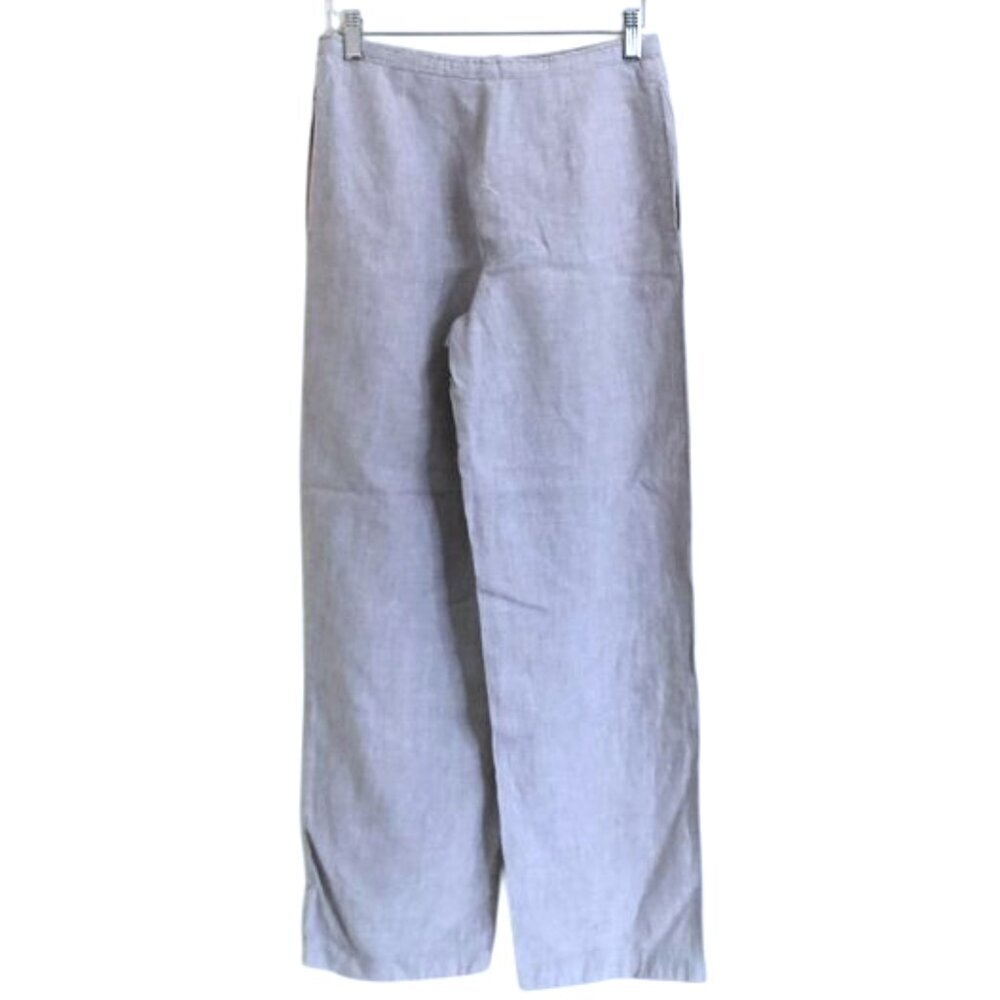 Express 100% Linen Light Gray Drawstring Pants Si… - image 4